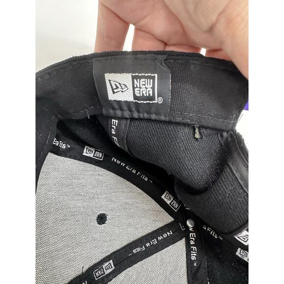 New Era 59Fifty Snapback NFL Vintage Black Baltimore Ravens Purple Leather Brim - Picture 6 of 10